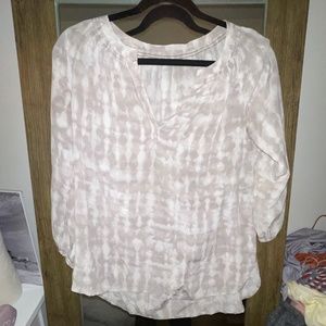 grey and white blouse